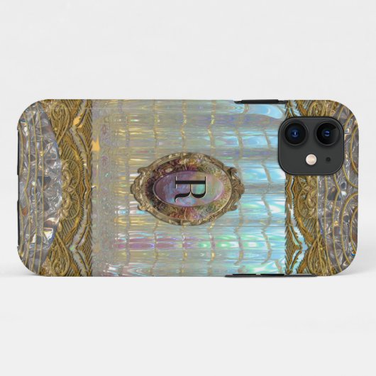 Veraspeece-Barock-Monogramm Case-Mate iPhone Hülle (Rückseite (Horizontal))
