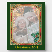 Verbackter Glasrahmen mit Foto, mit Holly-Blätter Fotoplatte (Vorderseite)