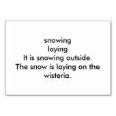 Verben mit Schneefräsen, Lesekarten Erwachsene Tischnummer (Rückseite)