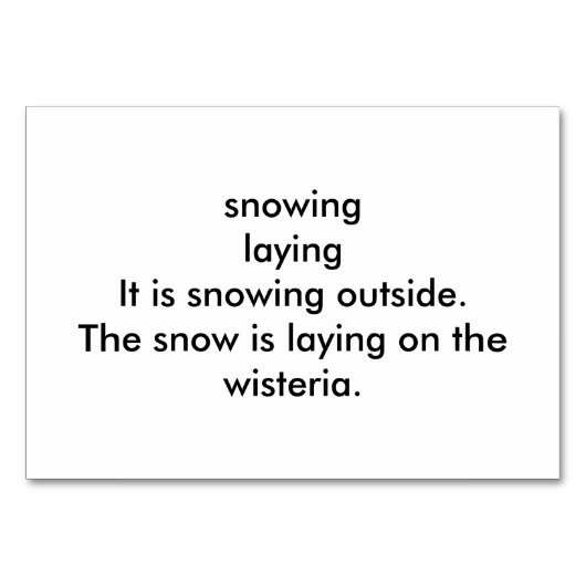 Verben mit Schneefräsen, Lesekarten Erwachsene Tischnummer (Rückseite)