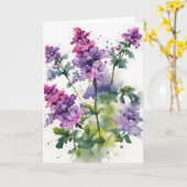 Verbena - Aquarellblumen Karte (Gelbe Blume)