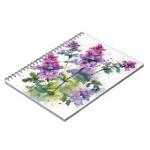 Verbena - Aquarellblumen Notizblock (Linke Seite)