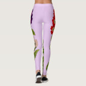Verbena-Blume in rot und lila Leggings (Rückseite)