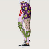 Verbena-Blume in rot und lila Leggings (Links)