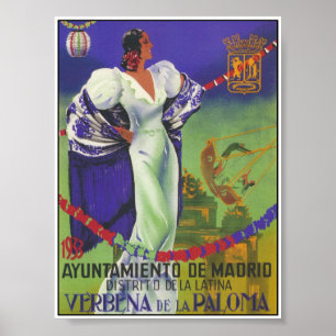 Verbena de la Paloma Spanien Vintage Travel Poster
