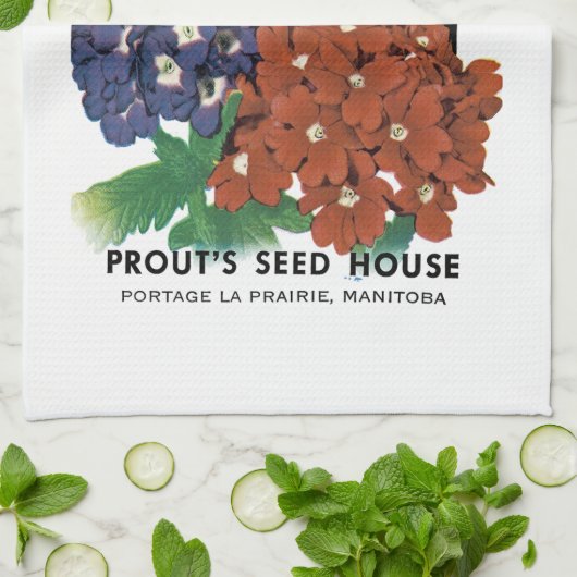 Verbena Seed Packet Label Geschirrtuch (Gefaltet)