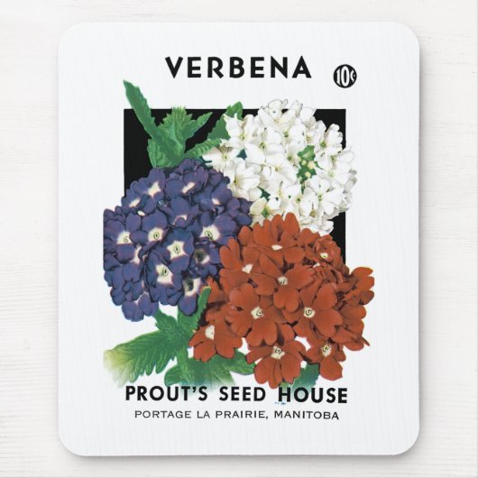Verbena Seed Packet Label Mousepad (Vorne)