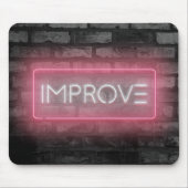 VERBESSERN Pink Neon Signieren Maus Pad Mousepad (Vorne)