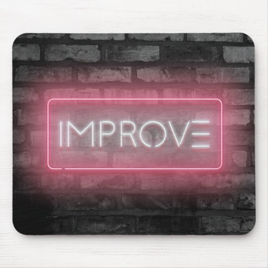 VERBESSERN Pink Neon Signieren Maus Pad Mousepad (Vorne)