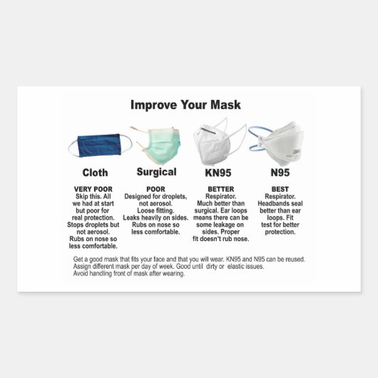 Verbessern Sie Ihre Maskenpapieraufkleber Rechteckiger Aufkleber (Vorderseite)