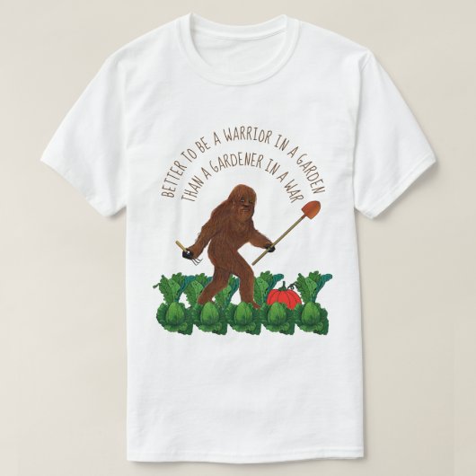 Verbessern Sie, um ein Krieger in einem Garten zu T-Shirt (Design vorne)