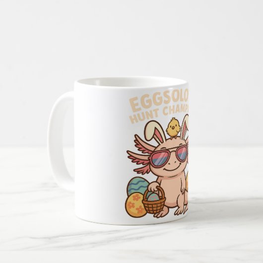 verbessert): Eggsolotl Hunt Champion - Funny Niedl Kaffeetasse (Vorderseite Links)