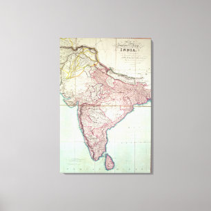 Verbesserte Karte von Indien veröffentlichte in Leinwanddruck
