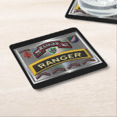 Verbessertes Design 75. Ranger Regiment Rechteckiger Pappuntersetzer (angewinkelt)