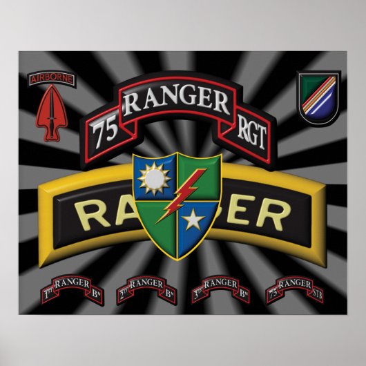 Verbessertes Logo für das 75. Ranger-Reglement Poster (Vorne)