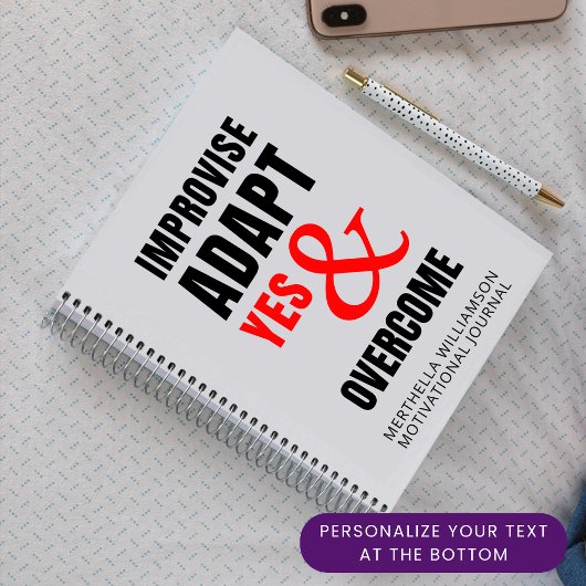 VERBESSERUNG DER JA-ANPASSUNG UND ÜBERWINDEN Motiv Notizblock