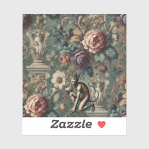 Verbeuge dich – Gothic Floral Design Aufkleber