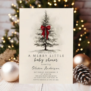 Verbeuge ein frohes kleines Weihnachts-Baby-Shower Einladung