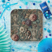 Verbeugung – Gotisches Floraldesign Pappteller (Party)