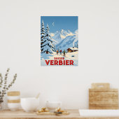 Verbier, Schweiz - Alpenskilauf Poster (Küche)