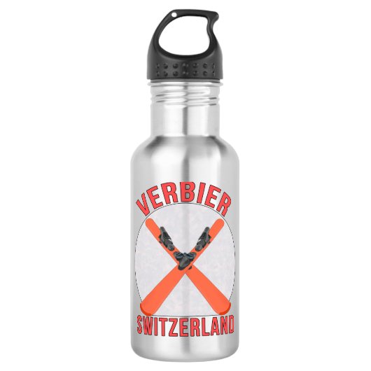Verbier, Schweiz Edelstahlflasche (Vorderseite)