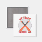 Verbier, Schweiz Magnet (Vorderseite/Rückseite)