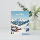 Verbier Schweiz Postkarte (Stehend Vorderseite)