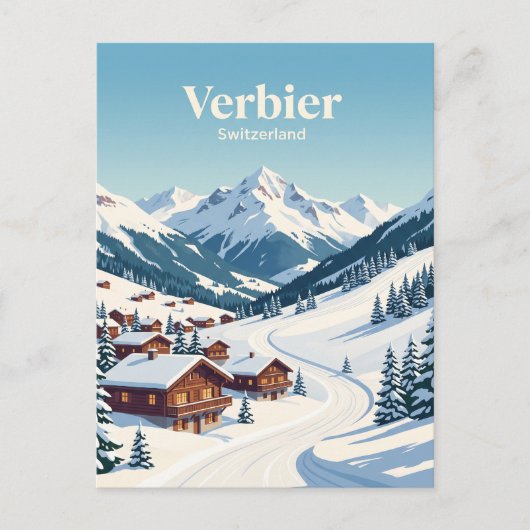 Verbier Schweiz Postkarte (Vorderseite)