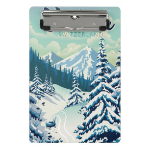 Verbier Schweiz Reiseplakat Mini Klemmbrett