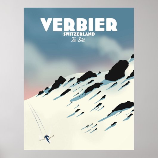 Verbier Schweiz Ski Poster (Vorne)