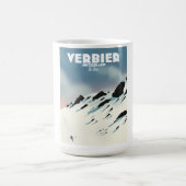 Verbier Schweiz Ski-Poster Kunstdruck. Kaffeetasse (Mittel)