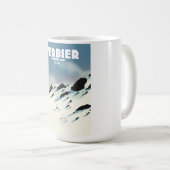 Verbier Schweiz Ski-Poster Kunstdruck. Kaffeetasse (VorderseiteRechts)