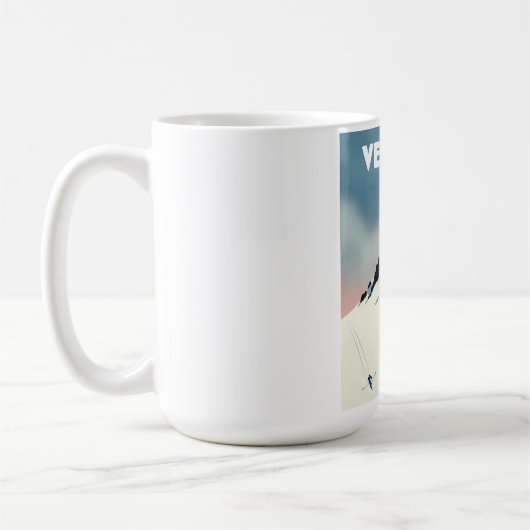 Verbier Schweiz Ski-Poster Kunstdruck. Kaffeetasse (Links)