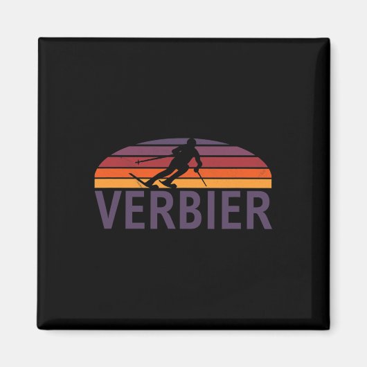 Verbier Schweiz Ski Resort Snowboarden Magnet (Vorne)