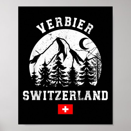 Verbier Schweiz Skigebiet Alpen Poster (Vorne)