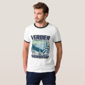 Verbier Schweiz Snowboard Travel Logo T-Shirt (Vorne ganz)