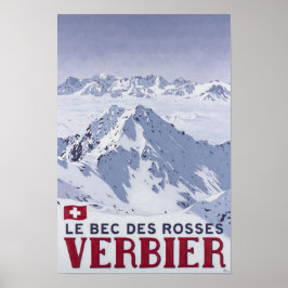 Verbier Schweiz Vintage Travel Poster