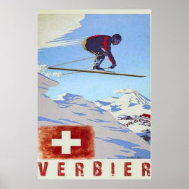 Verbier Schweiz Vintage Travel Poster