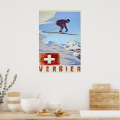 Verbier Schweiz Vintage Travel Poster (Küche)