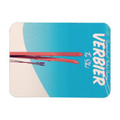 Verbier, Schweiz Vintages Skitourenplakat. Magnet (Horizontal)