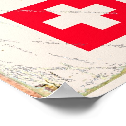 Verbier, Schweiz Vintages Skitourenplakat. Poster (Ecke)