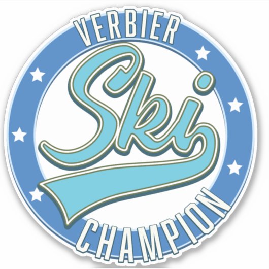 Verbier Ski Champion Aufkleber (Vorderseite)