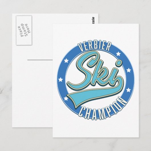 Verbier Ski Champion Postkarte (Vorne/Hinten)