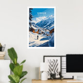 Verbier Ski Print Schweiz 1 Poster (Heimbüro)