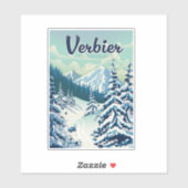 Verbier Switzerland Reiseplakat Aufkleber (Blatt)