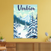 Verbier Switzerland Reiseplakat Leinwanddruck (Insitu (Wohnzimmer))
