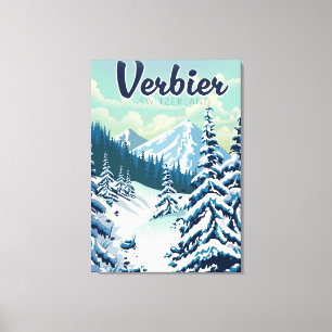 Verbier Switzerland Reiseplakat Leinwanddruck