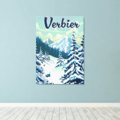 Verbier Switzerland Reiseplakat Leinwanddruck (Insitu (Holzboden))