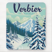 Verbier Switzerland Reiseplakat Mousepad (Vorne)