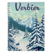 Verbier Switzerland Reiseplakat Notizblock (Vorderseite)